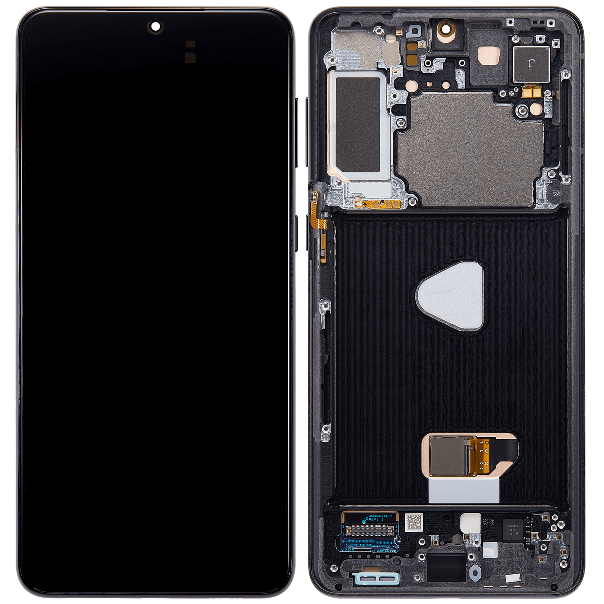 OLED Assembly With Frame Compatible For Samsung Galaxy S21 Plus 5G Replacement (Vemake) (Phantom Black)