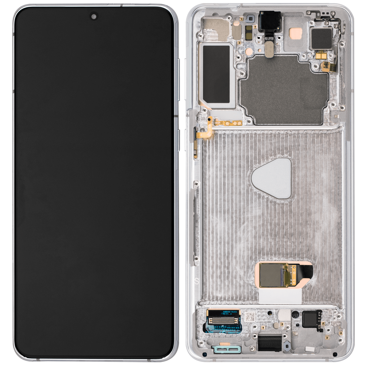 OLED Assembly With Frame Compatible For Samsung Galaxy S21 Plus 5G Replacement  (Vemake) (Phantom Silver)