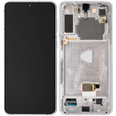 OLED Assembly With Frame Compatible For Samsung Galaxy S21 Plus 5G Replacement  (Vemake) (Phantom Silver)