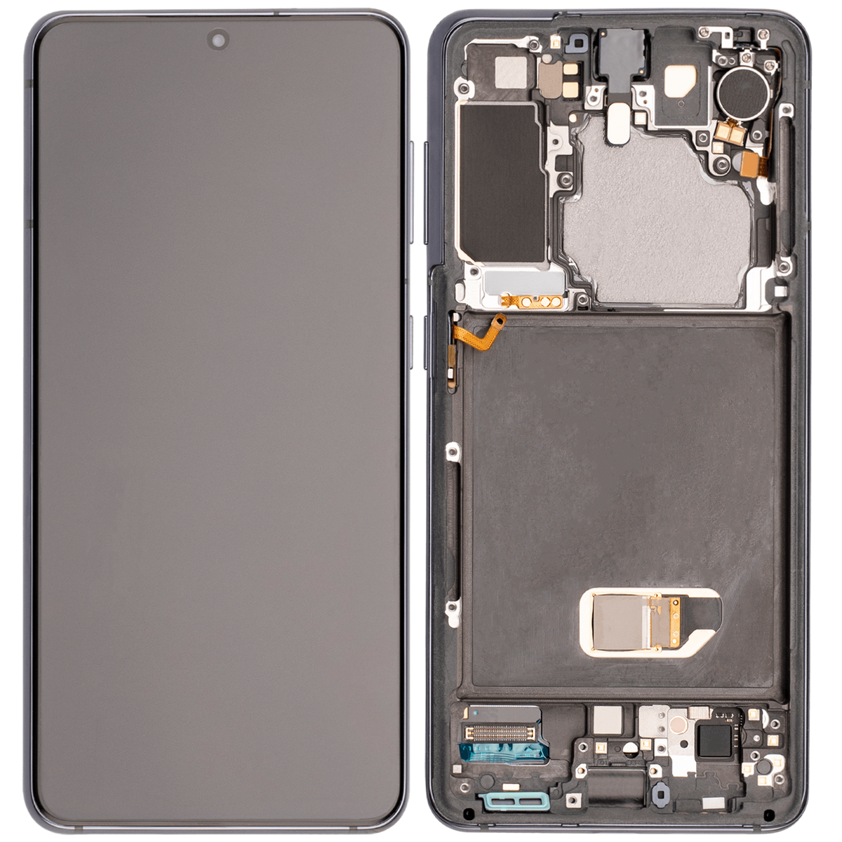 OLED Assembly With Frame Compatible For Samsung Galaxy S21 5G Replacement(Vemake) (Phantom Gray)