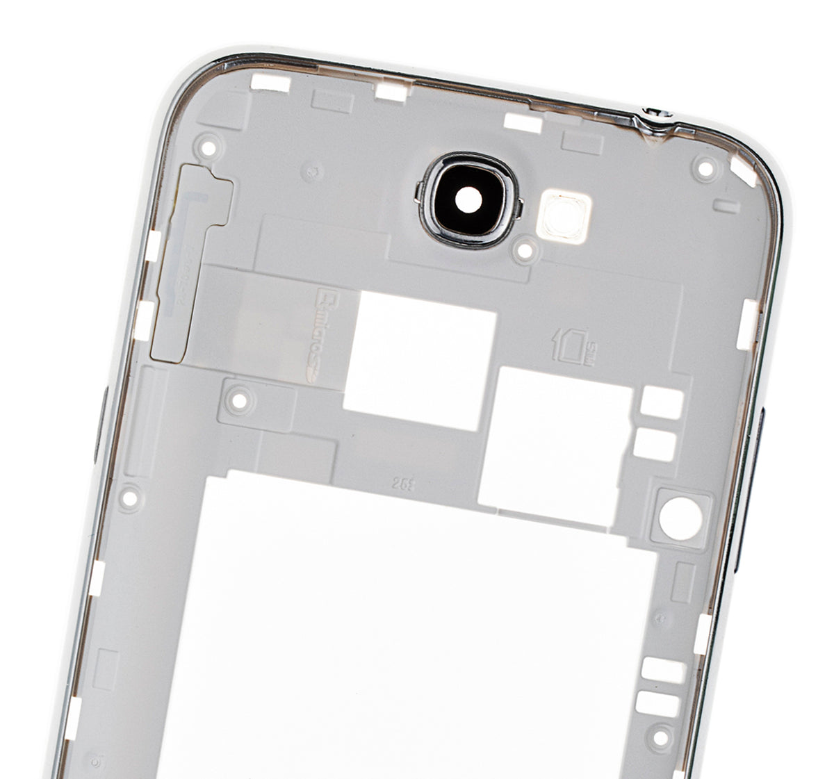 Replacement Mid-Frame Housing Compatible For Samsung Galaxy Note 2 (With Small Parts) (White)