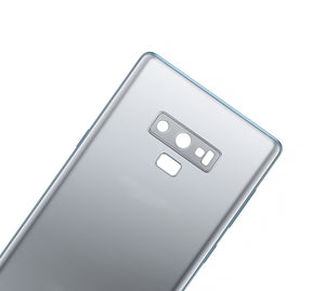 Replacement Back Cover Glass With Camera Lens Compatible For Samsung Galaxy Note 9 (No Logo) (Vemake) (Cloud Silver)