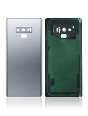 Replacement Back Cover Glass With Camera Lens Compatible For Samsung Galaxy Note 9 (No Logo) (Vemake) (Cloud Silver)