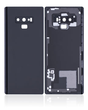 Back Cover Glass With Camera Lens Compatible For Samsung Galaxy Note 9 Replacement (No Logo) (Vemake) (Midnight Black)