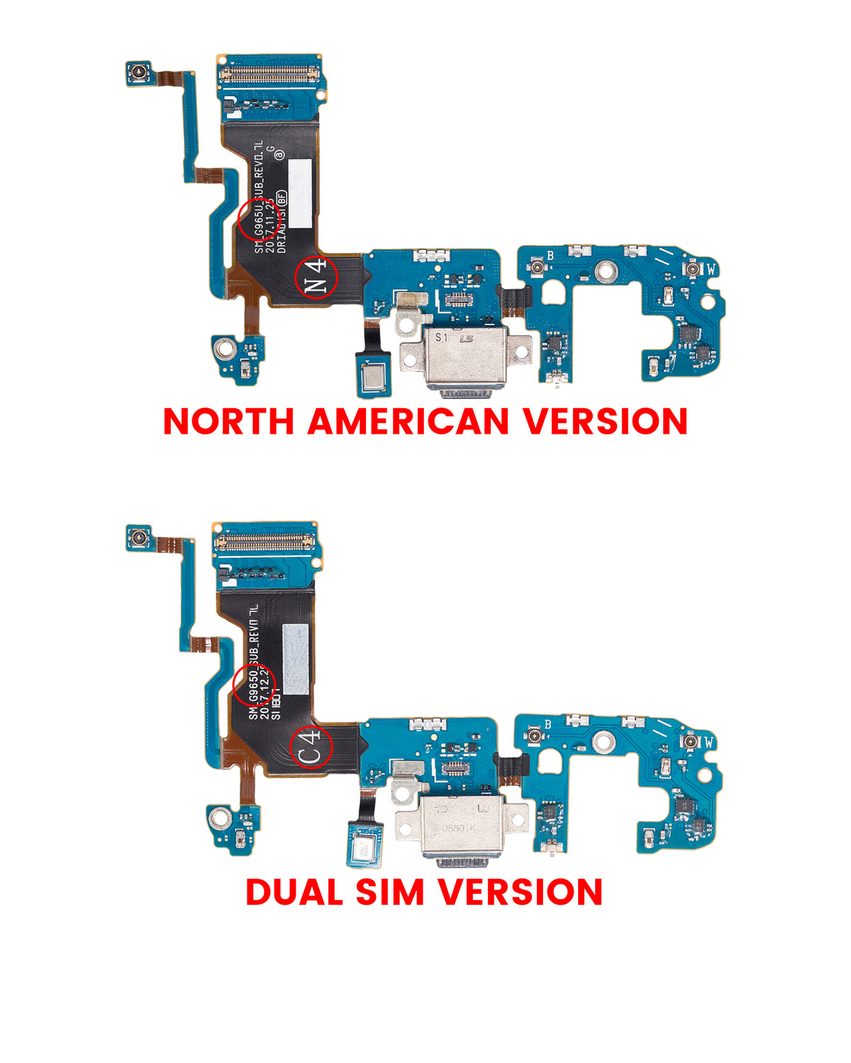 Charging Port With Flex Cable Compatible For Samsung Galaxy S9 Plus Replacement  (G965U) (US Version)