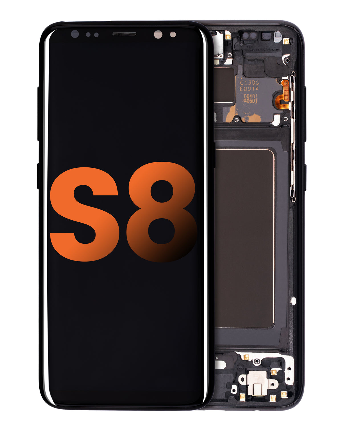 OLED Assembly With Frame Replacement  Compatible For Samsung Galaxy S8 (Blemish: Grade B) (Midnight Black)