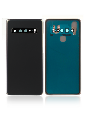 Replacement Back cover Glass With Camera Lens Compatible For Samsung Galaxy S10 5G  by Macfactory.Store (No Logo) (Vemake) (Prism Black)