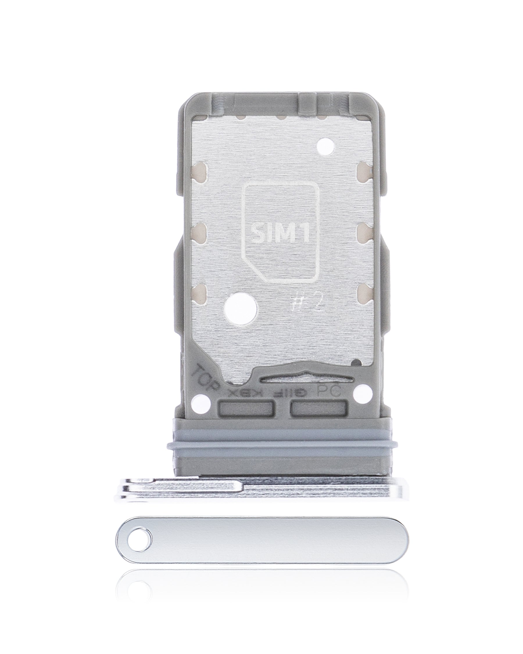 Dual Sim Card Tray Compatible For Samsung Galaxy S21 Plus Replacement (Phantom Silver)