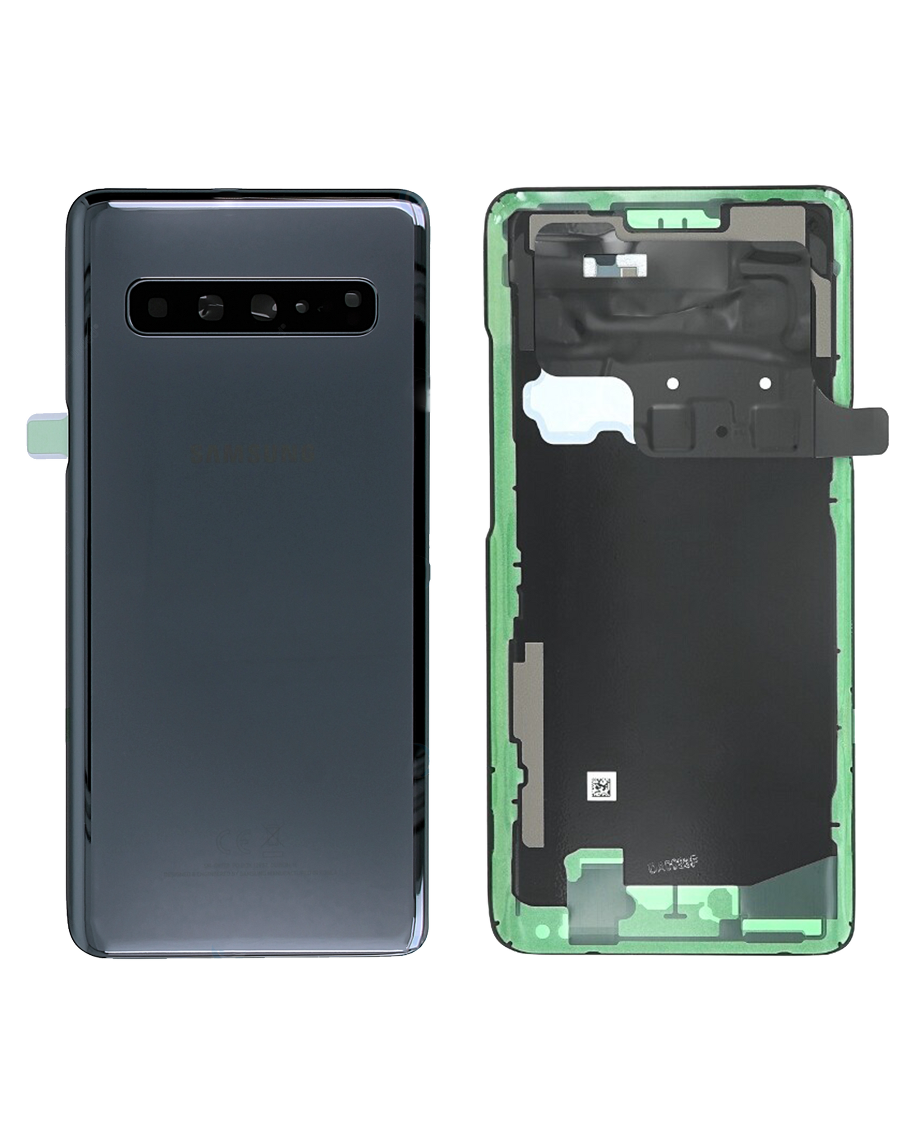 Replacement Back cover Glass With Camera Lens Compatible For Samsung Galaxy S10 5G (Service Pack) (Prism Black)