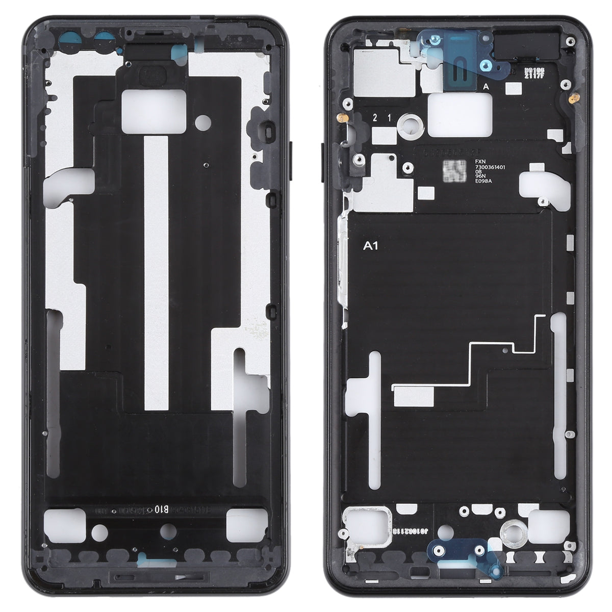 Replacement Mid Frame Housing Compatible For Google Pixel 3 XL (Just Black)