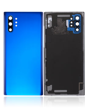 Replacement Back Cover Glass With Camera Lens Compatible For Samsung Galaxy Note 10 Plus / 5G (No Logo) (Vemake) (Aura Blue)