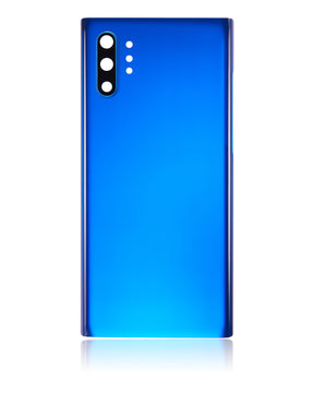 Replacement Back Cover Glass With Camera Lens Compatible For Samsung Galaxy Note 10 Plus / 5G (No Logo) (Vemake) (Aura Blue)