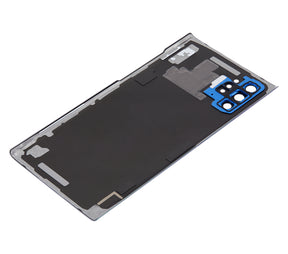 Replacement Back Cover Glass With Camera Lens Compatible For Samsung Galaxy Note 10 Plus / 5G (No Logo) (Vemake) (Aura Blue)