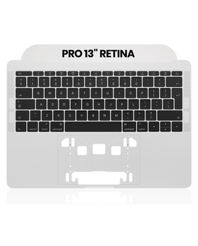 Top Case With Keyboard Compatible For MacBook Pro 13" Retina (A1708 / Late 2016 / Mid 2017) (UK Keyboard) (Used OEM Pull: Grade New) (Silver)