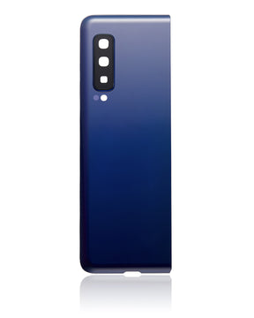 Back Cover Glass With Camera Lens Replacement  Compatible For Samsung Galaxy Fold 4G (F900) (Premium) (Astro Blue)