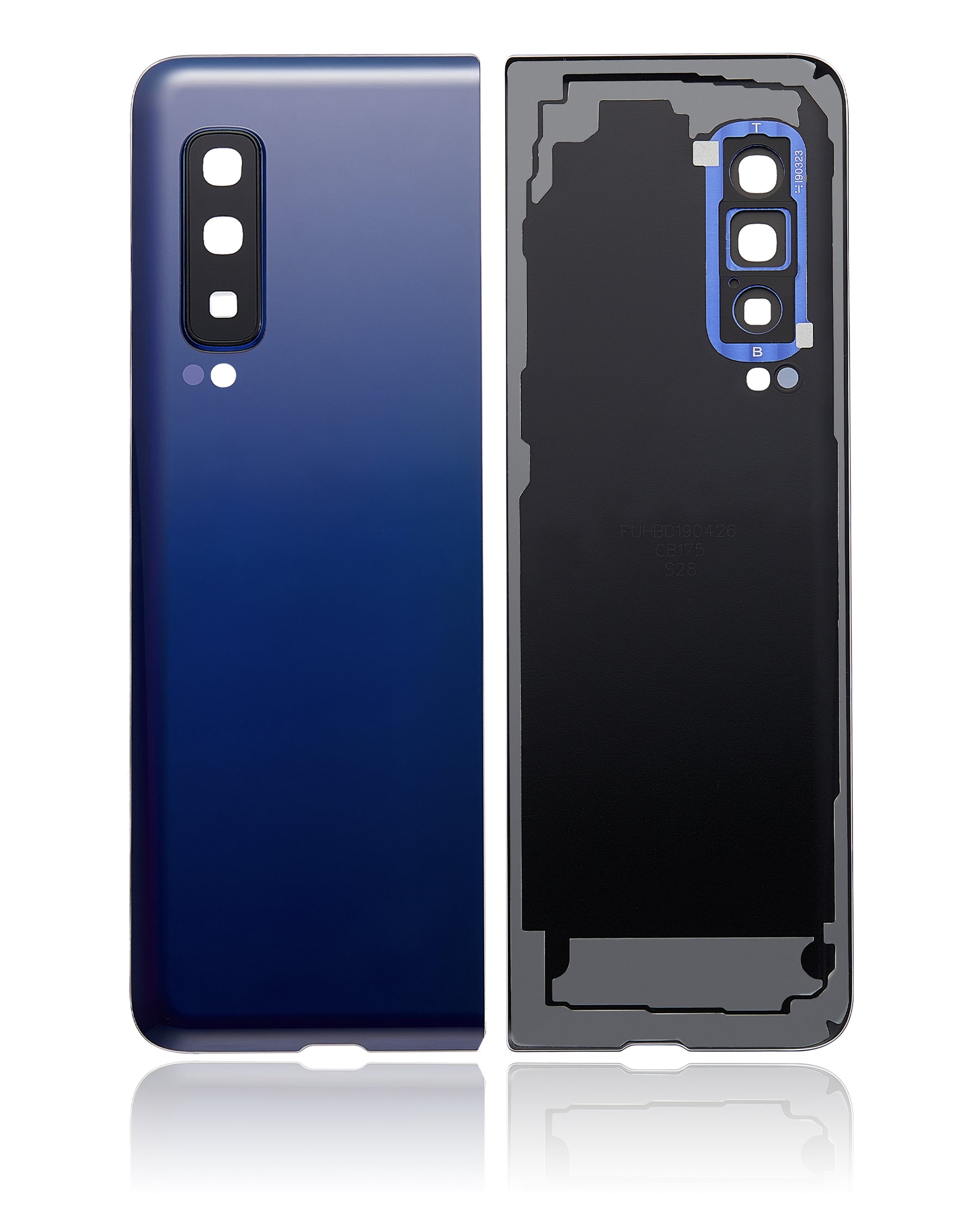 Back Cover Glass With Camera Lens Replacement  Compatible For Samsung Galaxy Fold 4G (F900) (Premium) (Astro Blue)