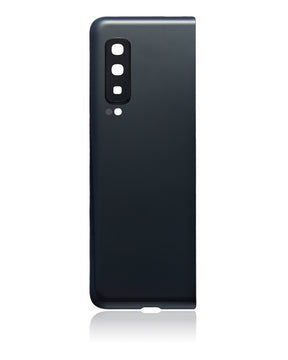 Back Cover Glass With Camera Lens Compatible For Samsung Galaxy Fold 4G Replacement (F900) (Vemake) (Cosmos Black)