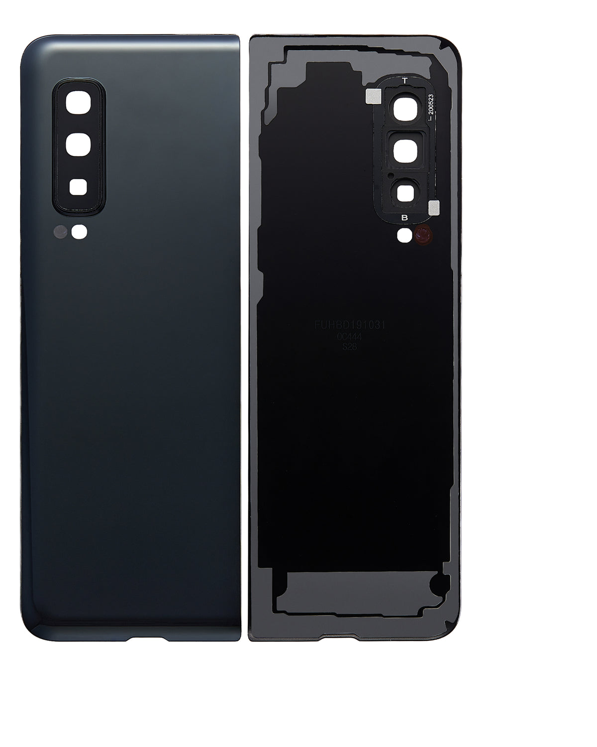 Back Cover Glass With Camera Lens Compatible For Samsung Galaxy Fold 4G Replacement (F900) (Vemake) (Cosmos Black)