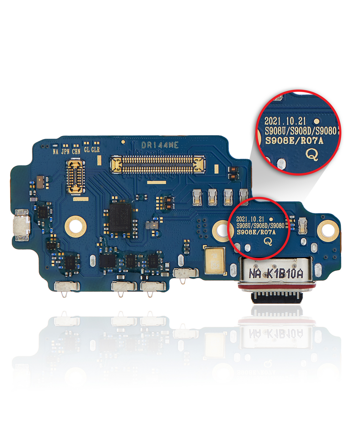 Charging Port Board With Sim Card Reader Compatible For Samsung Galaxy S22 Ultra 5G Replacement(US Version)