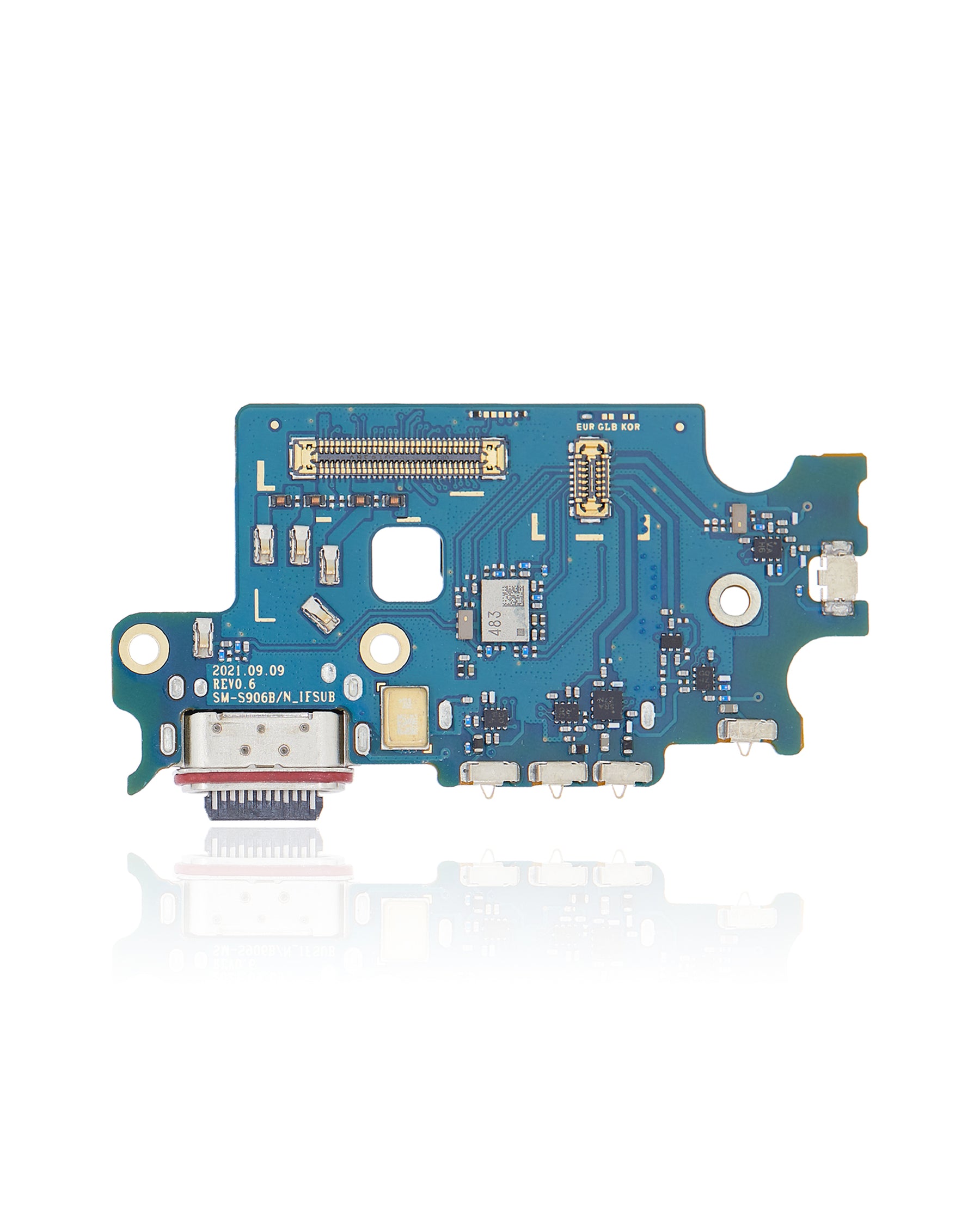 Charging Port Board With Sim Card Reader Compatible For Samsung Galaxy S22 Plus 5G  Replacement  by MacFactory.Store (S906B/N) (International Version)