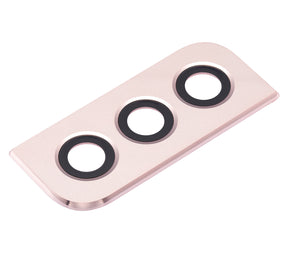 Replacement Back Camera Lens With Bezel Ring Compatible For Samsung Galaxy S22 / S22 Plus (Pink Gold)