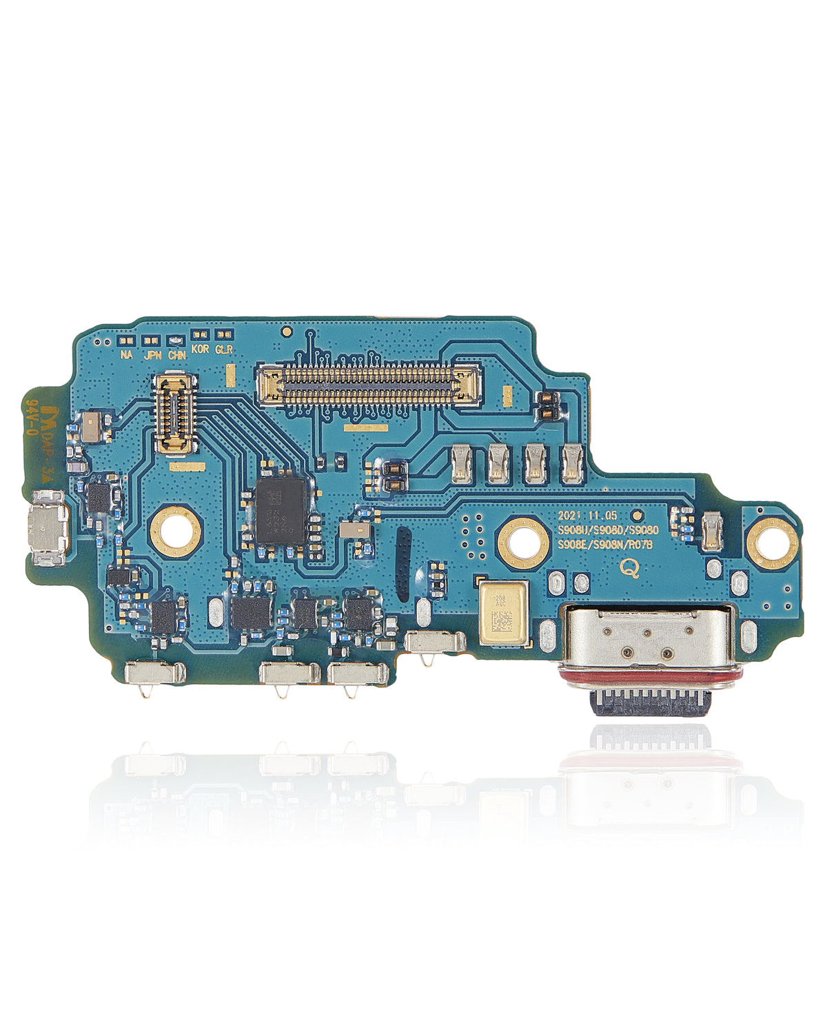 Replacement Charging Port Board With Sim Card Reader Compatible For Samsung Galaxy S22 Ultra 5G (S9080) (Dual Sim Version)