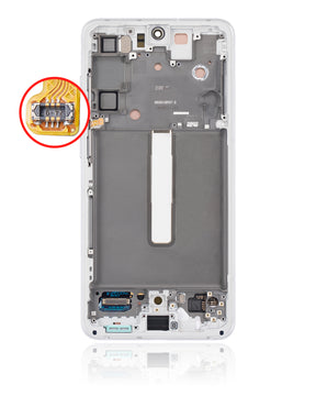 OLED Assembly With Frame Compatible For Samsung Galaxy S21 FE 5G Replacement  (US & International) (Refurbished) (White)