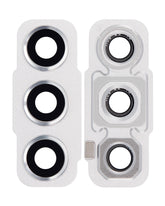 Back Camera Lens With Bezel Ring Compatible For Samsung Galaxy S21 FE 5G Replacement (White)