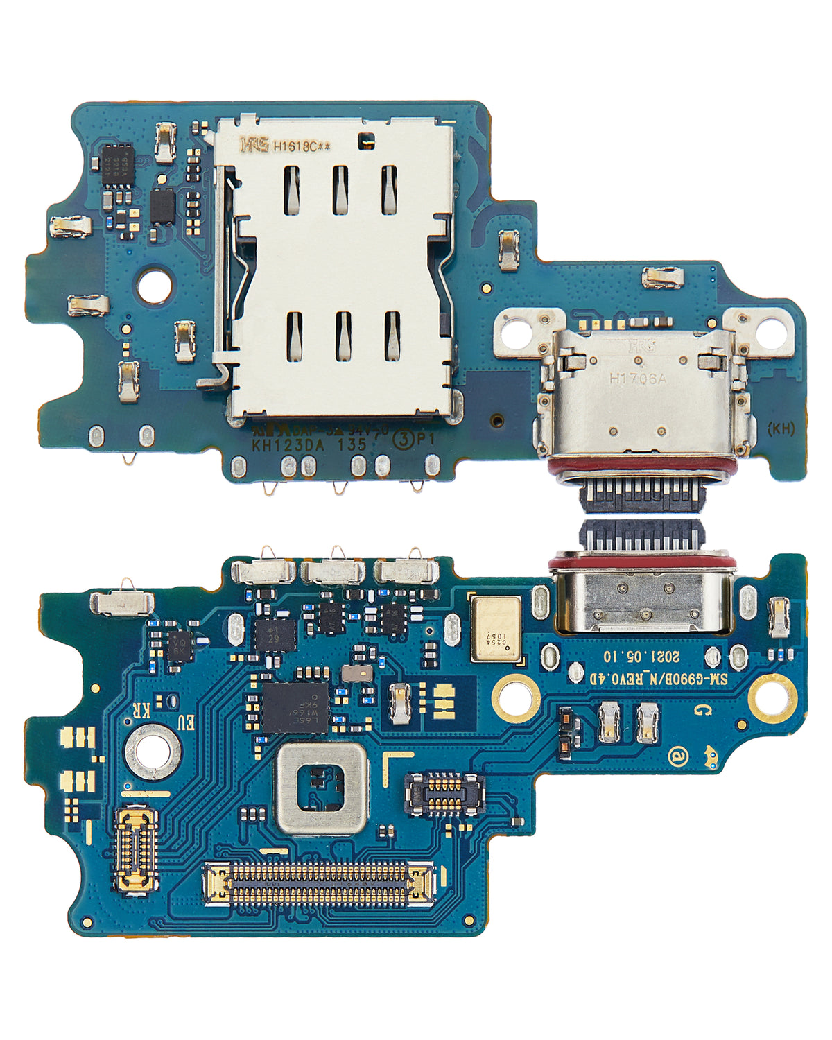 Charging Port Board With Sim Card Reader Compatible For Samsung Galaxy S21 FE 5G Replacement by Macfactory.in(G990B/N) (International Version)