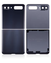 Replacement Back Cover Glass With Camera Lens Compatible For Samsung Galaxy Z Flip 4G (F700) (Mirror Black)