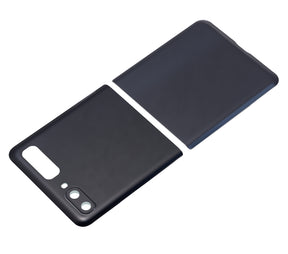 Replacement Back Cover Glass With Camera Lens Compatible For Samsung Galaxy Z Flip 4G (F700) (Mirror Black)