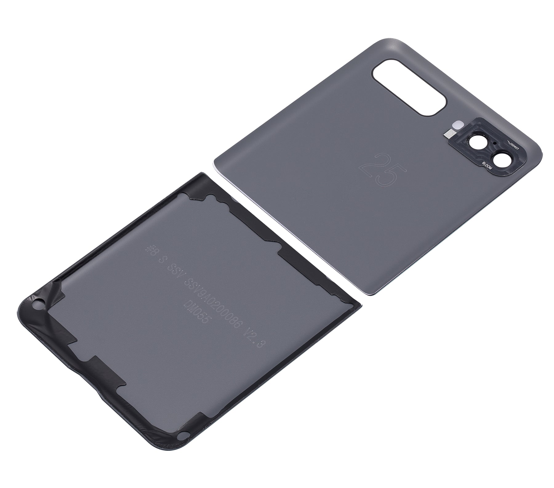 Replacement Back Cover Glass With Camera Lens Compatible For Samsung Galaxy Z Flip 4G (F700) (Mirror Black)