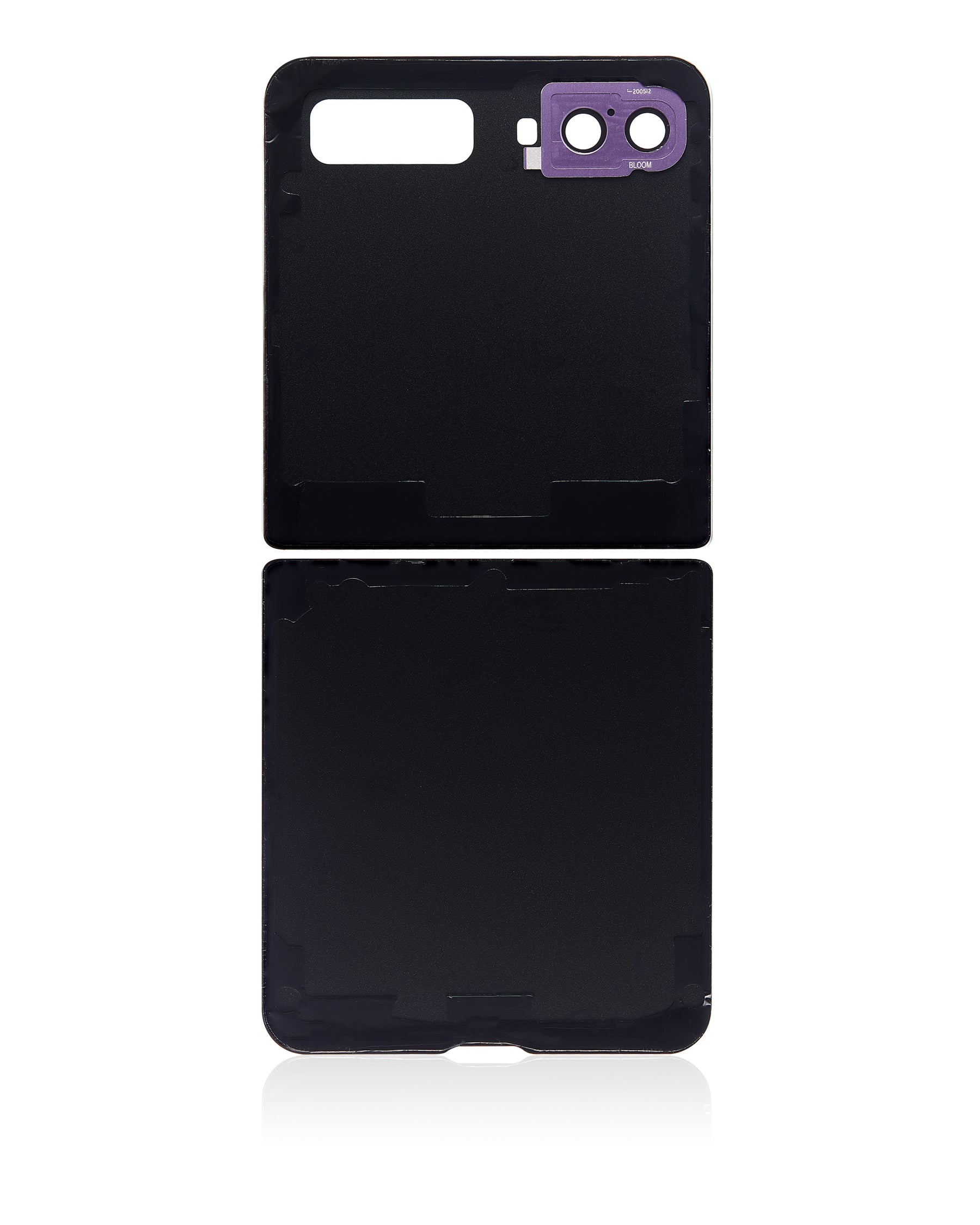 Back Cover Glass With Camera Lens Replacement Compatible For Samsung Galaxy Z Flip 4G (F700) (Mirror Purple)