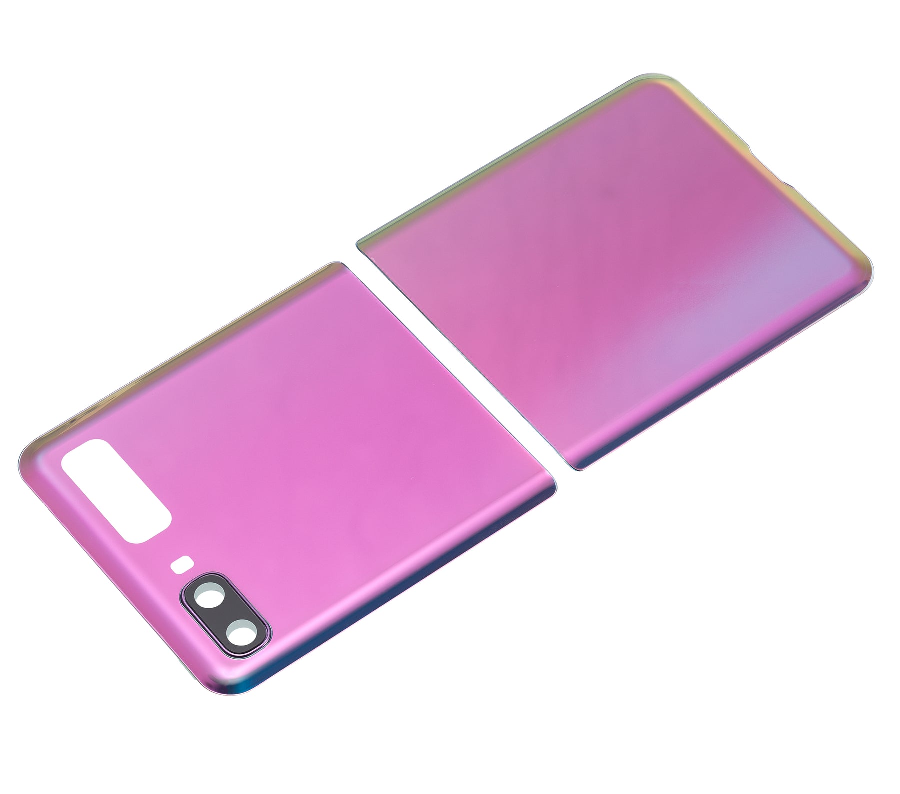 Back Cover Glass With Camera Lens Replacement Compatible For Samsung Galaxy Z Flip 4G (F700) (Mirror Purple)