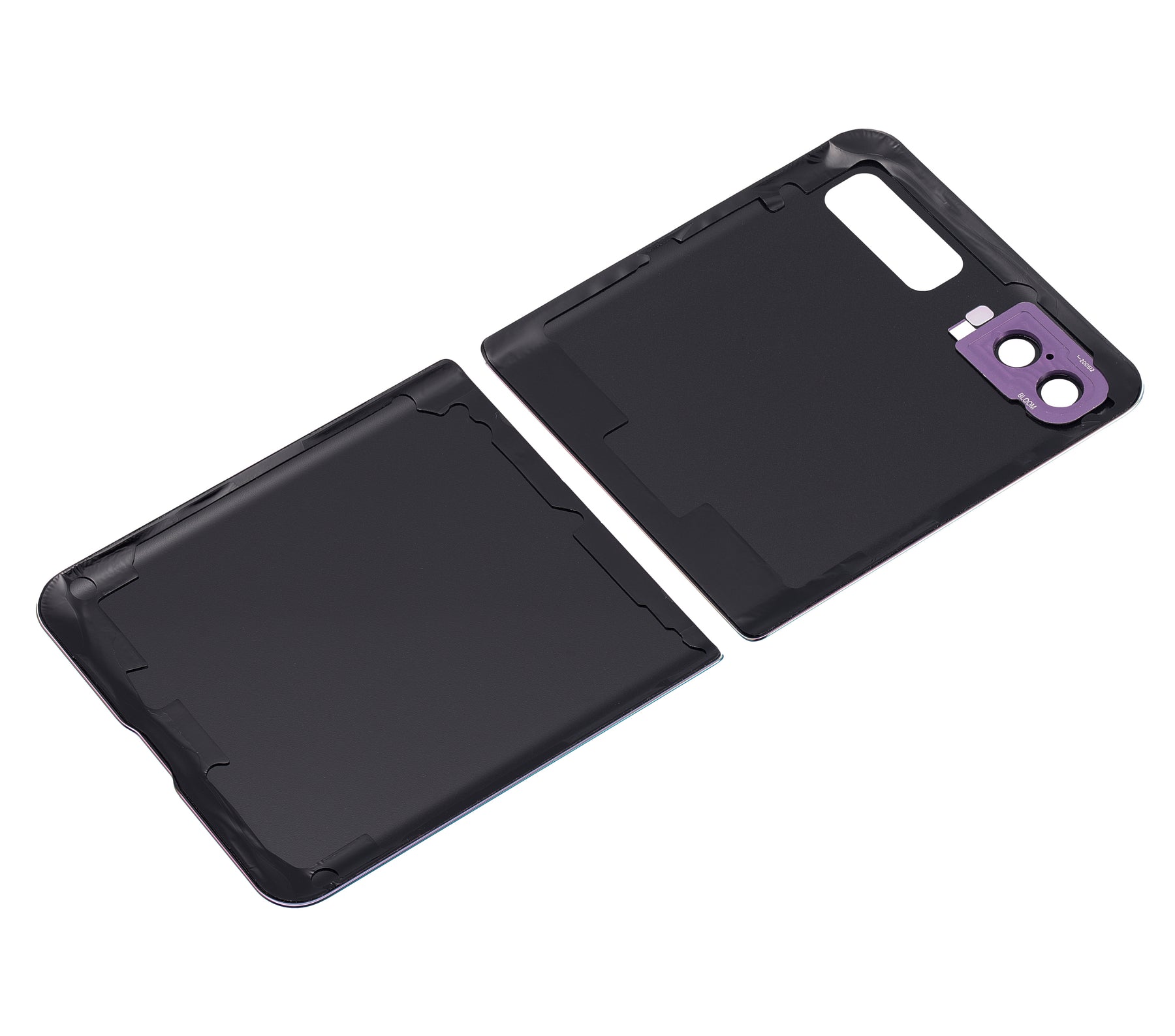 Back Cover Glass With Camera Lens Replacement Compatible For Samsung Galaxy Z Flip 4G (F700) (Mirror Purple)