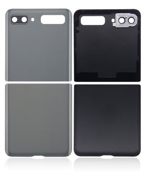 Back Cover Glass With Camera Lens Compatible For Samsung Galaxy Z Flip 5G Replacement (F707) (Vemake) (Mystic Gray)