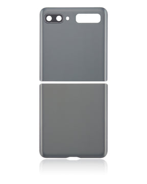 Back Cover Glass With Camera Lens Compatible For Samsung Galaxy Z Flip 5G Replacement (F707) (Vemake) (Mystic Gray)