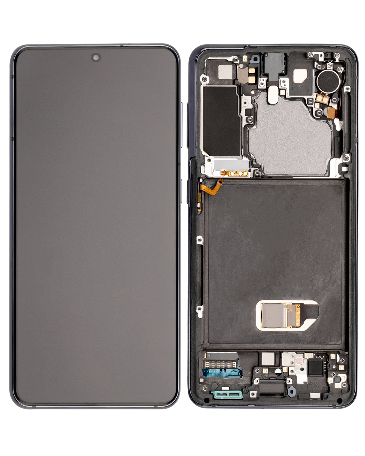 OLED Assembly With Frame Compatible For Samsung Galaxy S21 5G Replacement (Service Pack) (Phantom Gray)