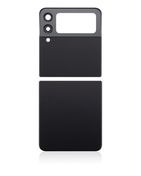 Back Cover Glass With Camera Lens Compatible For Samsung Galaxy Z Flip 3 5G Replacement (Vemake) (Phantom Black)