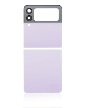 Replacement Back Cover Glass With Camera Lens Compatible For Samsung Galaxy Z Flip 3 5G (Vemake) (Lavender)