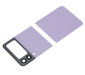 Replacement Back Cover Glass With Camera Lens Compatible For Samsung Galaxy Z Flip 3 5G (Vemake) (Lavender)