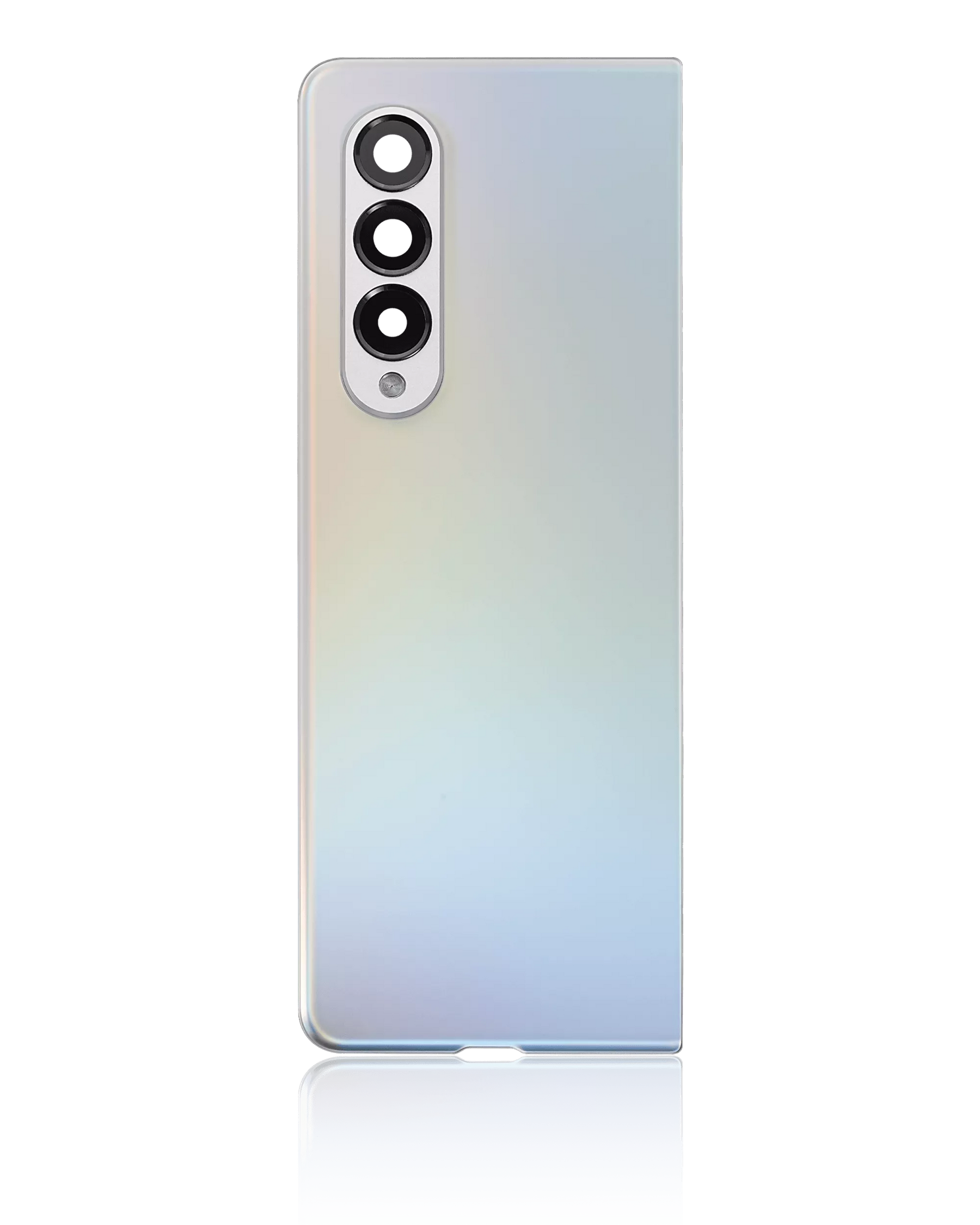 Back Cover Glass With Camera Lens Compatible For Samsung Galaxy Z Fold 3 5G Replacement (Vemake) (Phantom Silver)