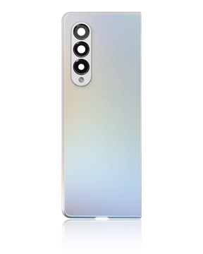 Back Cover Glass With Camera Lens Compatible For Samsung Galaxy Z Fold 3 5G Replacement (Vemake) (Phantom Silver)