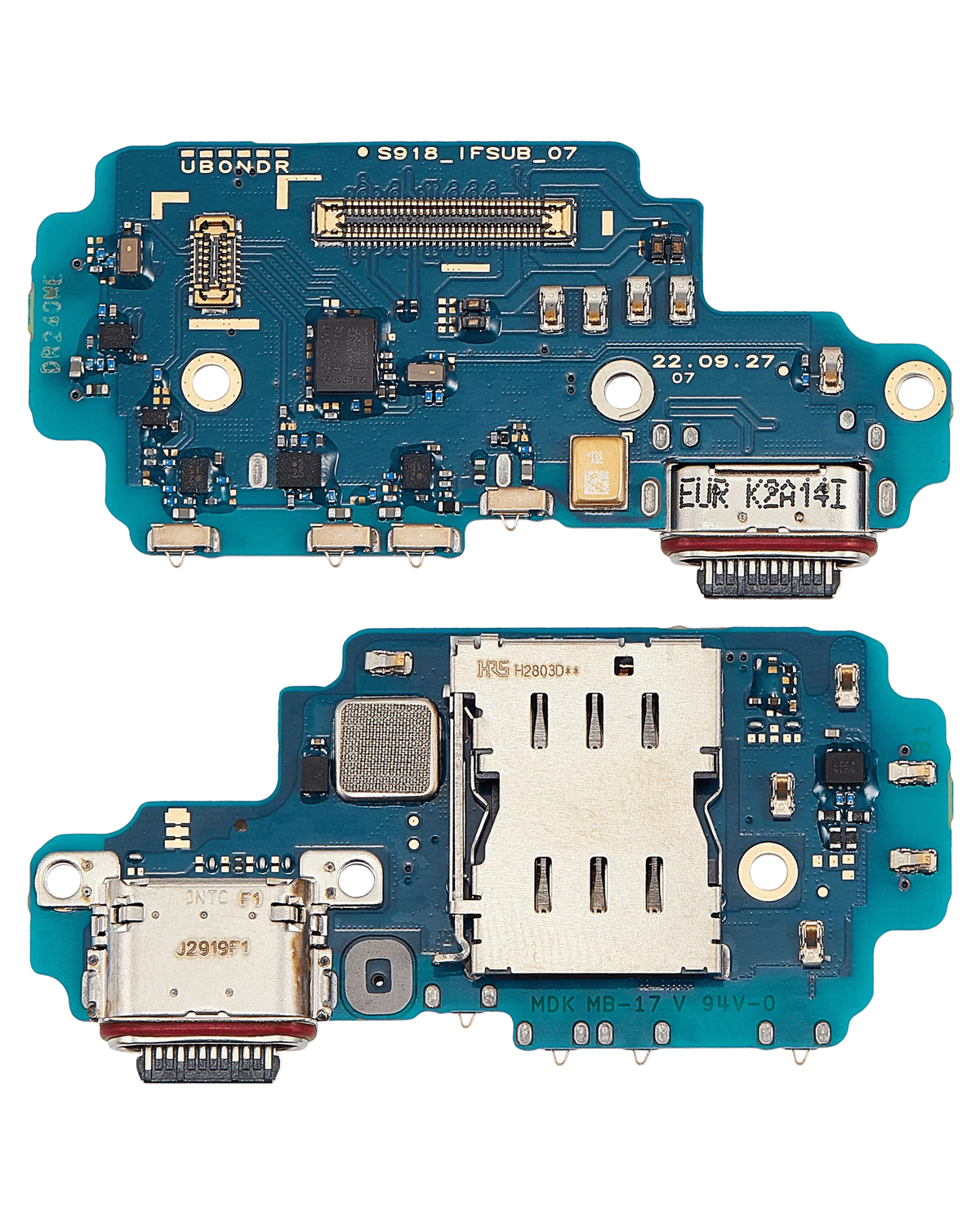 Replacement Charging Port Board With Sim Card Reader Compatible For Samsung Galaxy S23 Ultra 5G (S918B) (International Version)