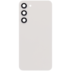 Back Cover Glass With Camera Lens Compatible For Samsung Galaxy S23 Plus 5G Replacement(No Logo) (Vemake) (Cream)