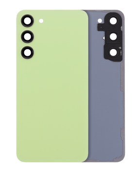 Back Cover Glass With Camera Lens Compatible For Samsung Galaxy S23 Plus 5G Replacement (No Logo) (Vemake) (Lime)