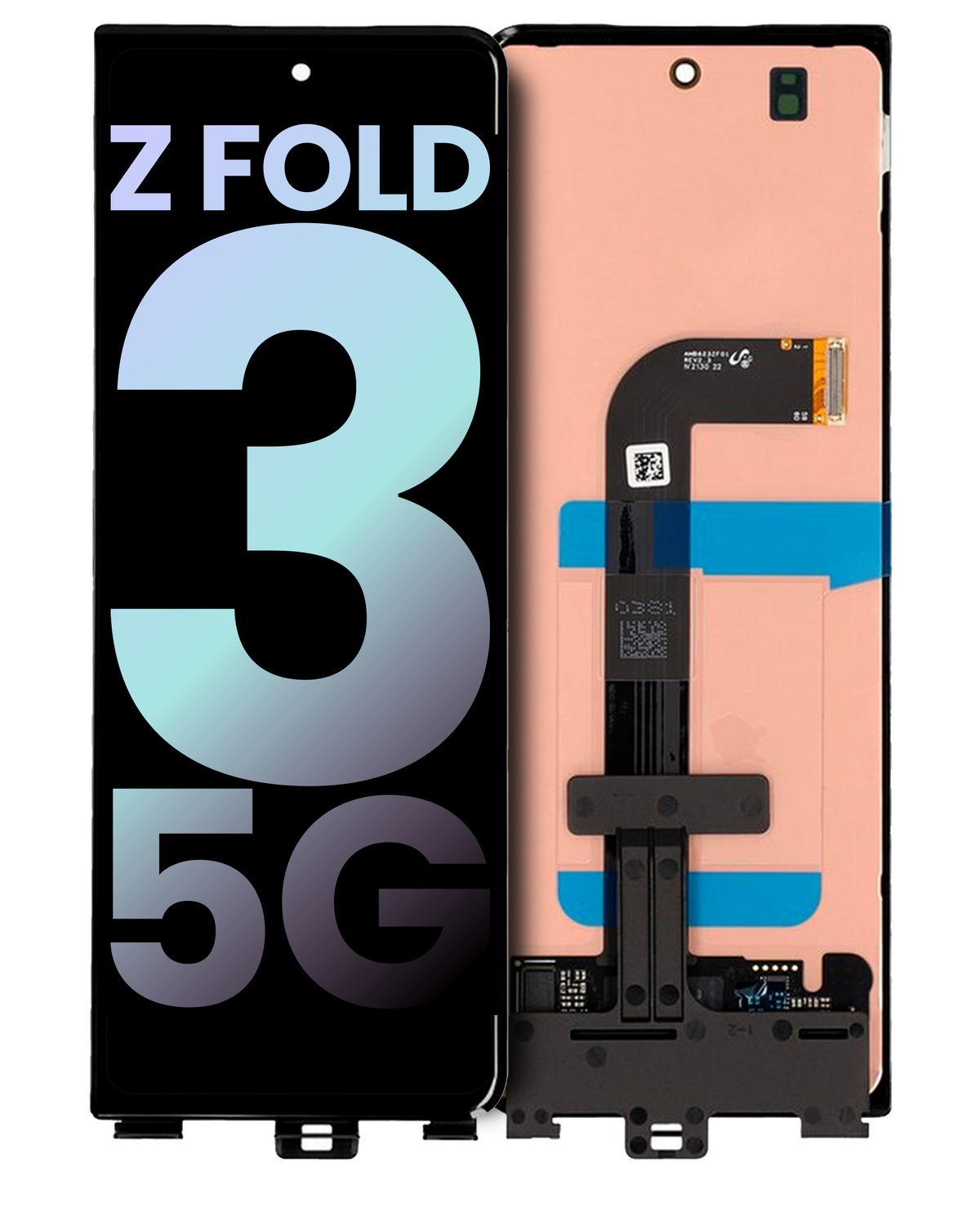 Outer OLED Assembly Without Frame Compatible For Samsung Galaxy Z Fold 3 5G Replacement (Used OEM Pull: Grade B/C) (All Colors)