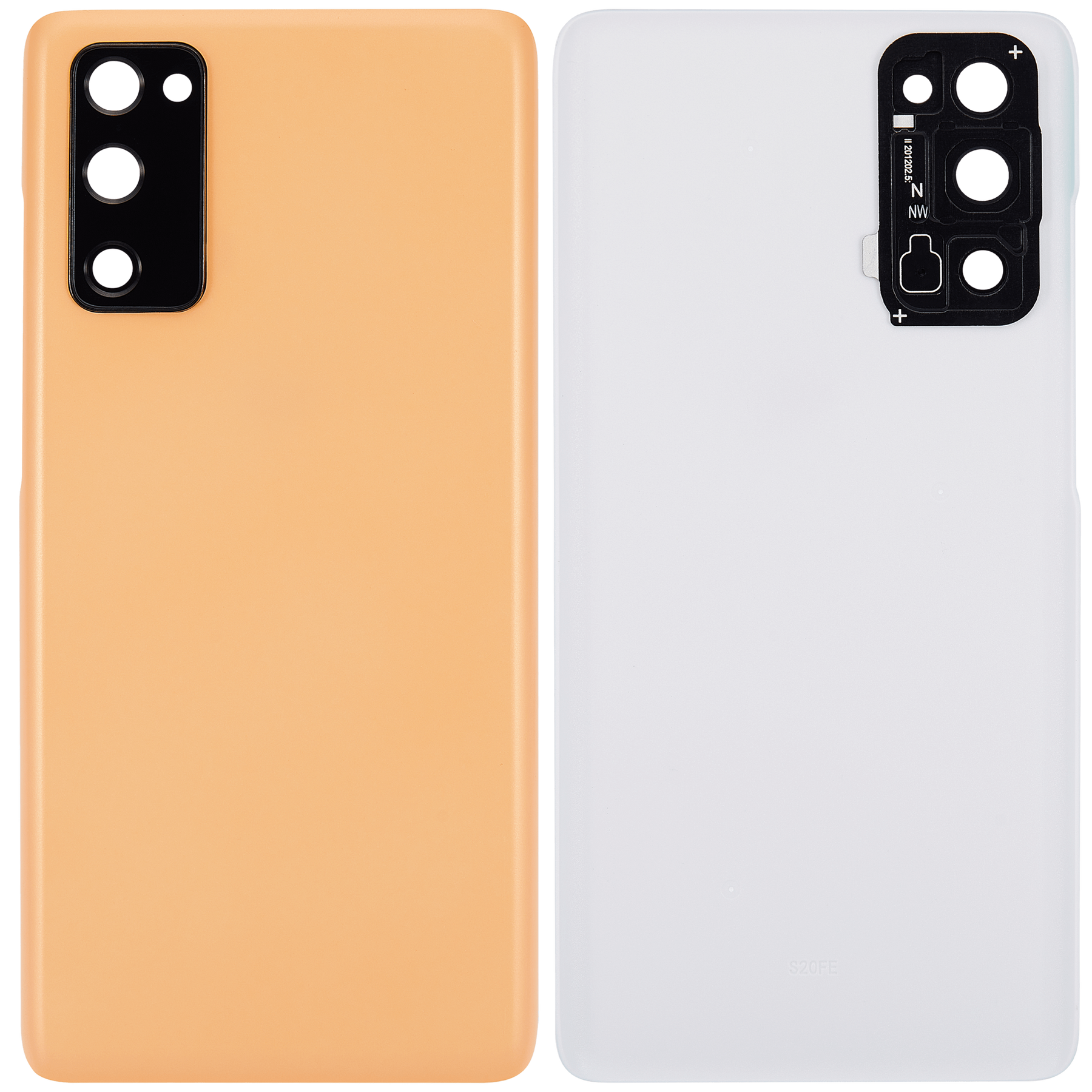 Back cover Glass With Camera Lens Compatible For Samsung Galaxy S20 FE 5G  Replacement (Vemake) (Cloud Orange)