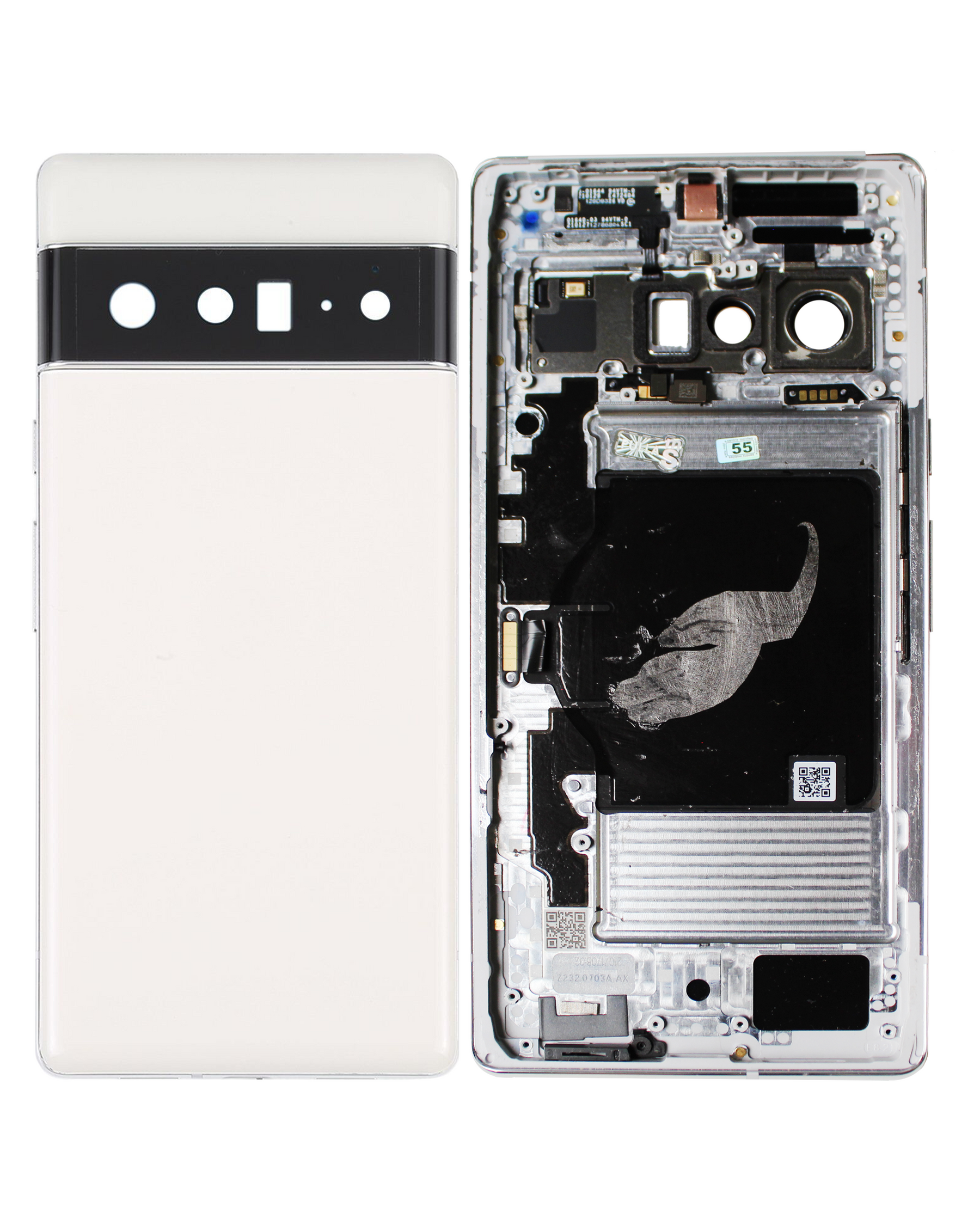 Back Housing Compatible For Google Pixel 6 Pro Replacement (Used OEM Pull: Grade A) (Cloudy White)