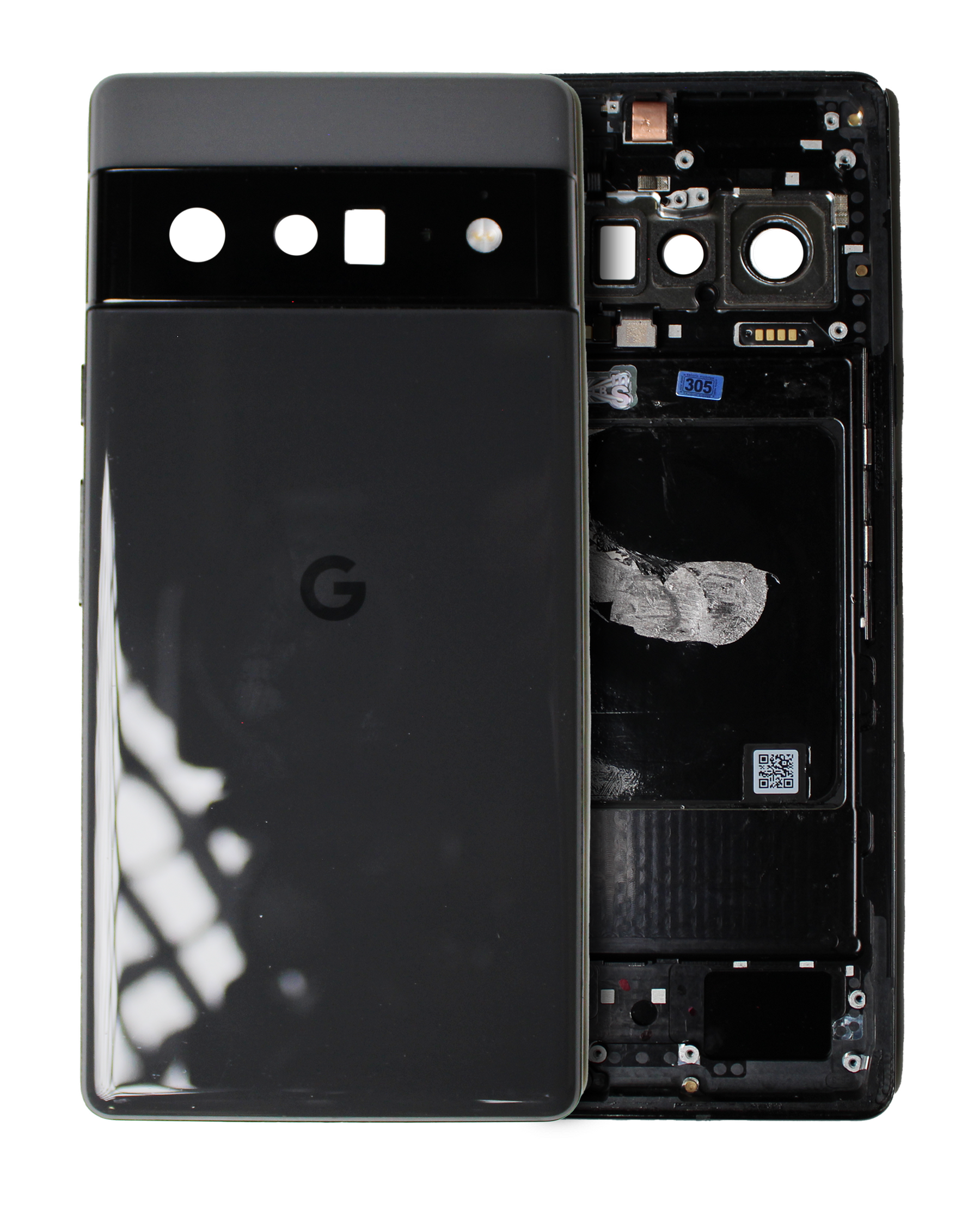 Back Housing Compatible For Google Pixel 6 Pro Replacement (Used OEM Pull: Grade B/C) (Stormy Black)